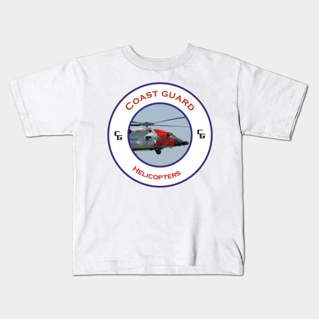 US Coastguard search and rescue Helicopter, Kids T-Shirt by AJ techDesigns